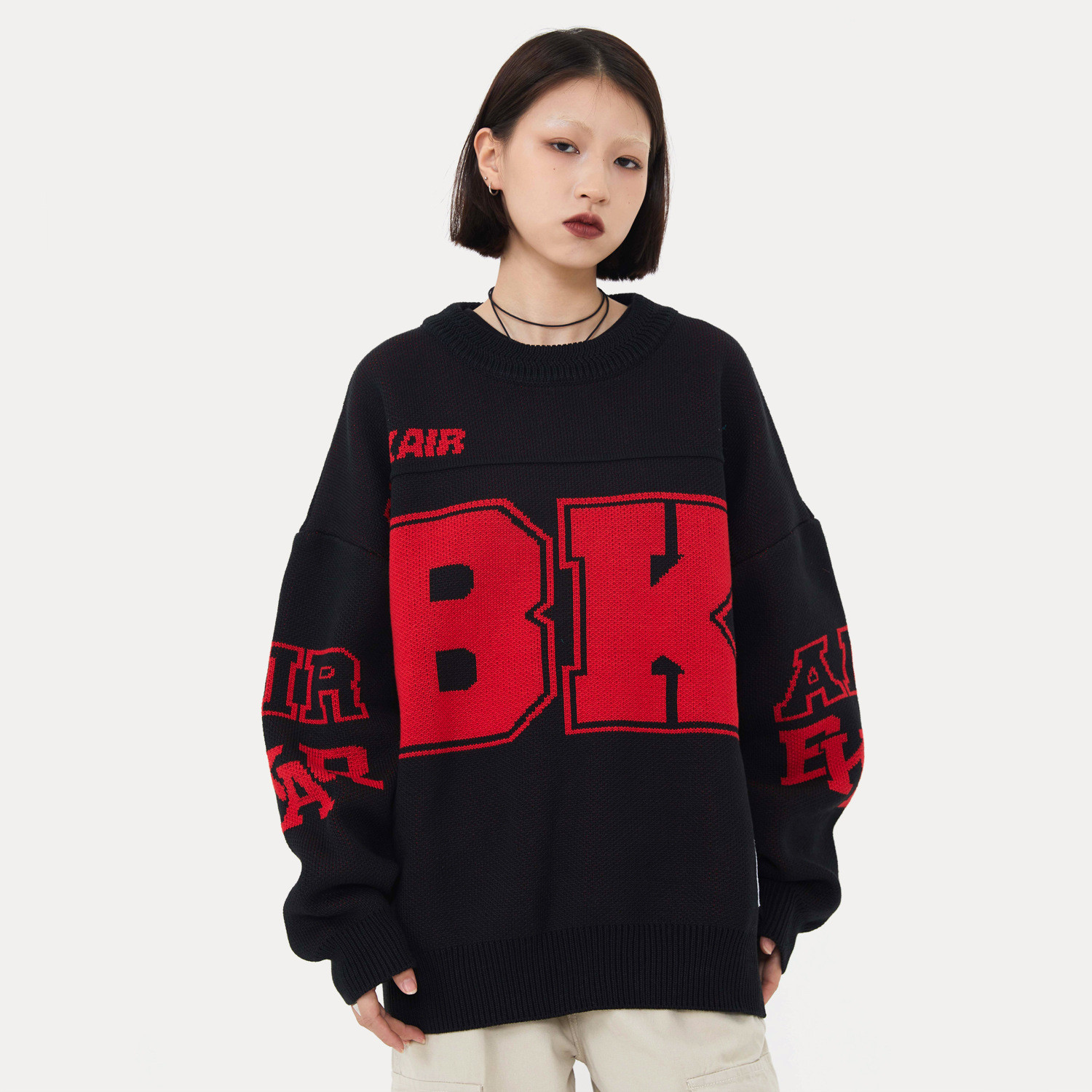 Men's And Women's Letters Retro Loose Sweater Knitwear
