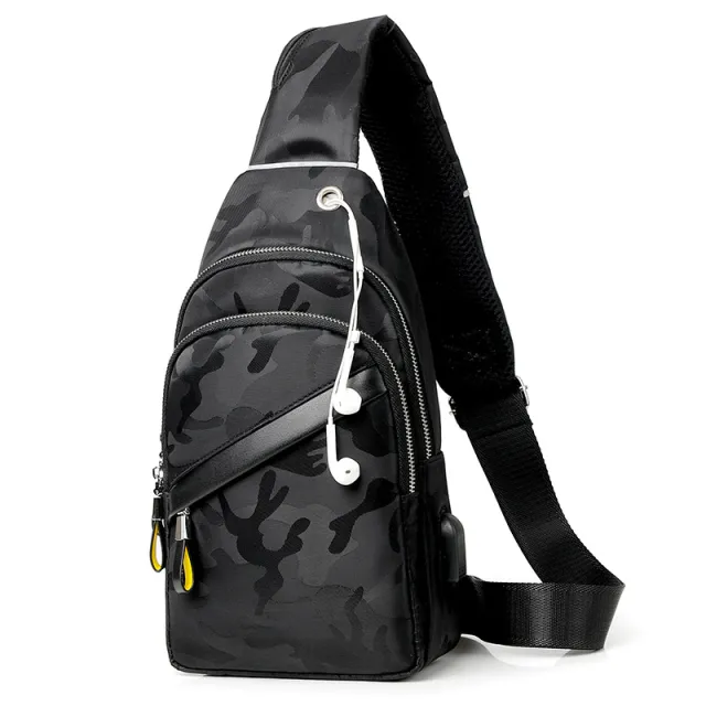 Men's Fashion Casual One Shoulder Messenger Bag Black - Shop at LoveMi