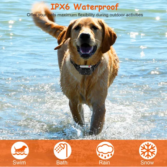 990FT Range Dog Wireless Fence Remote Training Collar IPX6 Waterproof Receiver With 0-9 Levels Beep Vibration Shock Mode 4 Channels Rechargeable Transmitter System