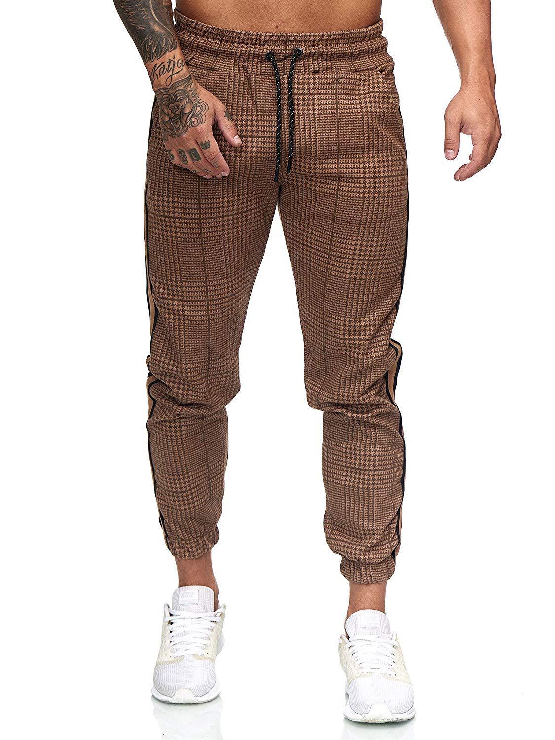 Title 6, Pantaloni da uomo casual slim con stampa a quad...