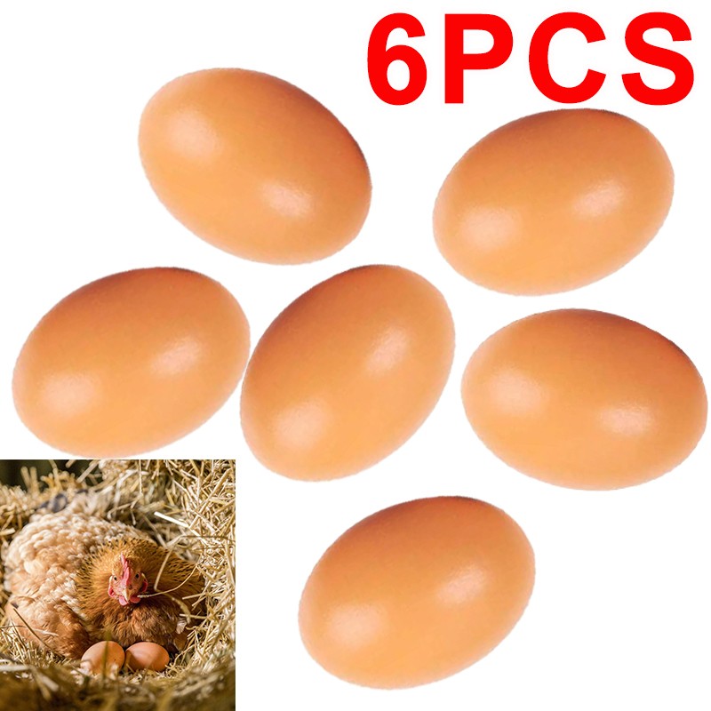 6PCS Fake Wooden Chicken Eggs Help Hen Lay Eggs Agricultural Tool For Chicken UK