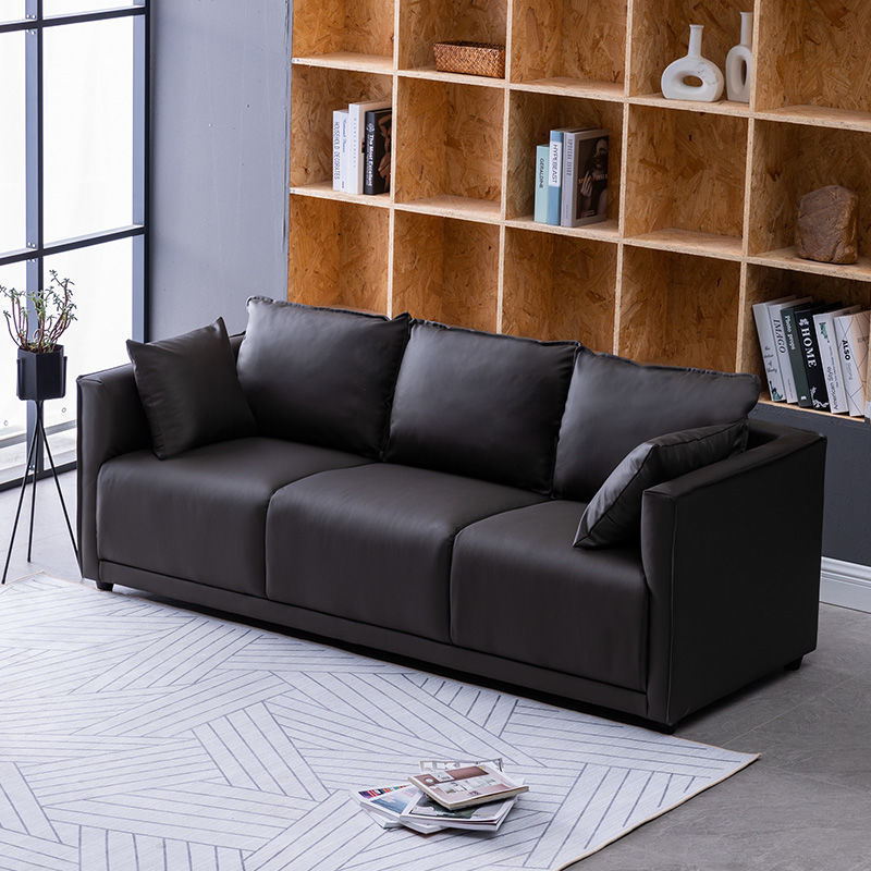 Household Fashion Simple Solid Colour PU Sofa - Image 5