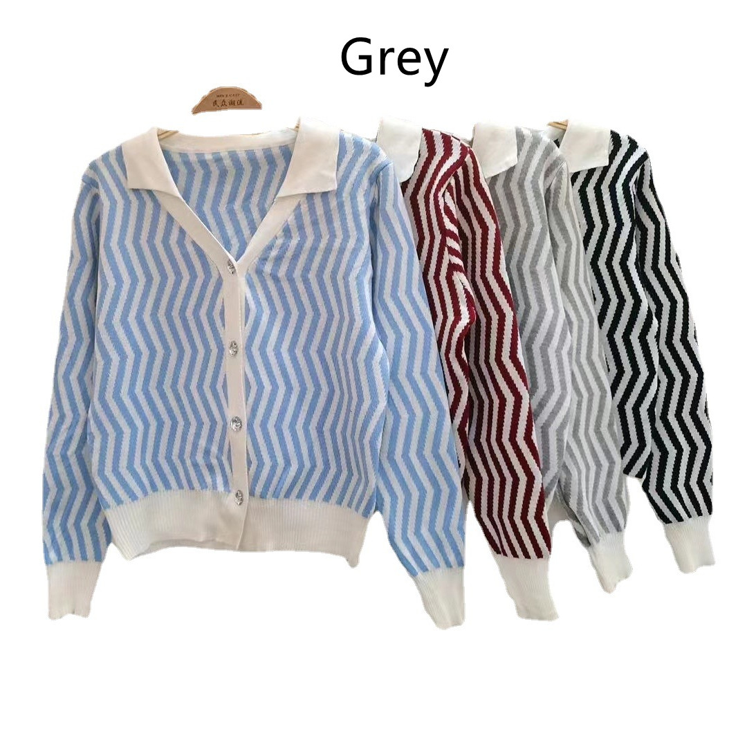 Title 7, V Neck Sweater Women Loose-fitting Long-sleeved...