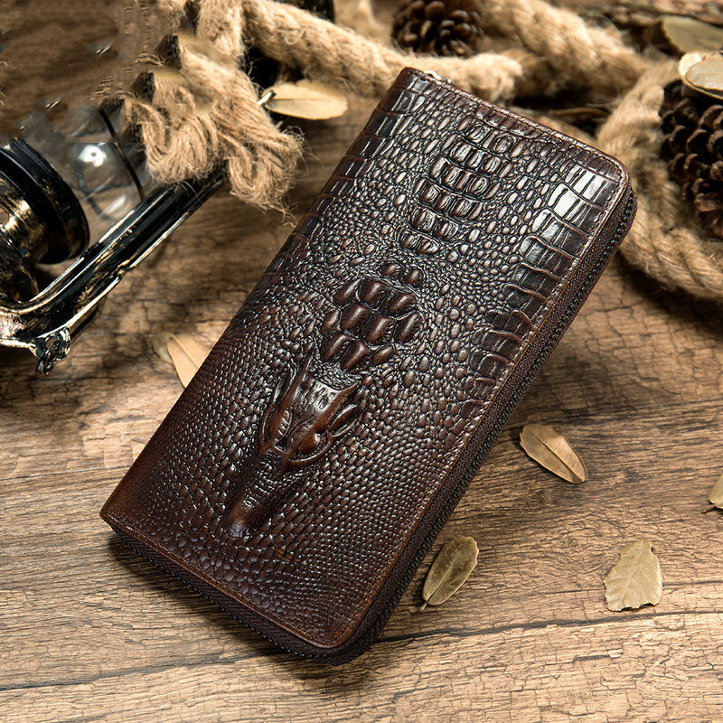 Luxury 3D Gator Print Leather Wallet for Men - Business Travel Clutch 7bb30470 e8f4 4128 8ec3 32440a0738a3