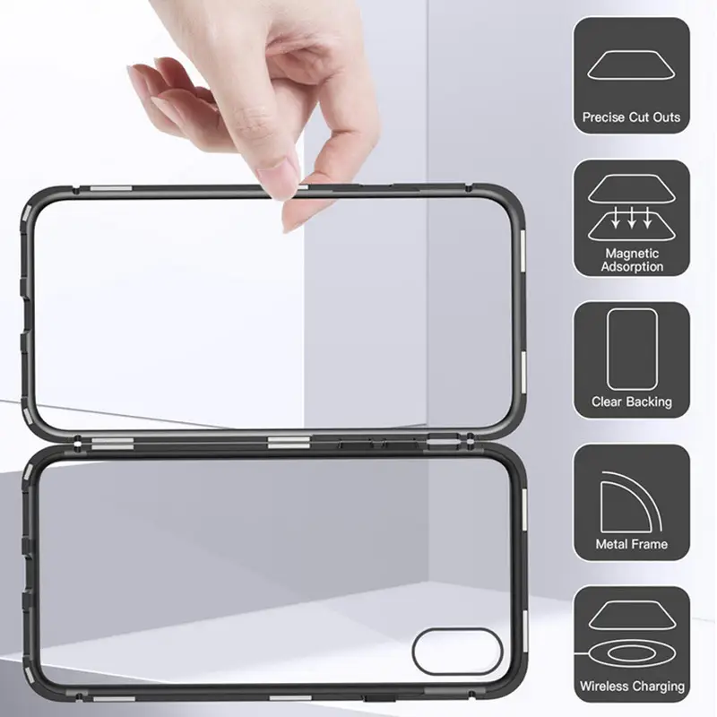 Single-sided Glass Magnetic Mobile Phone Case Protective Cover