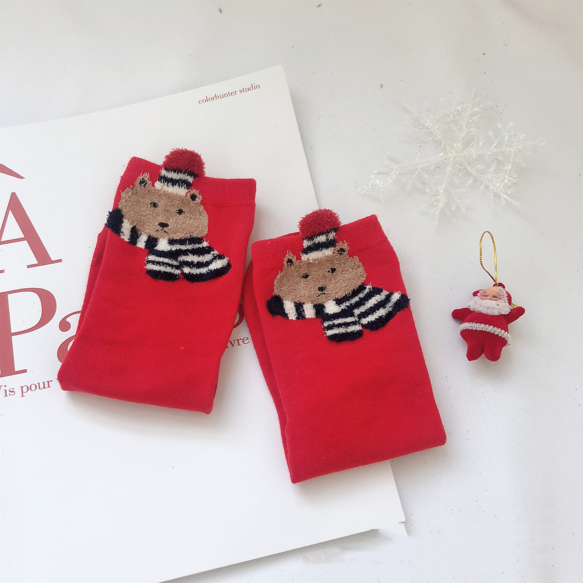 Creative Christmas Print Women's Cartoon Straight Socks