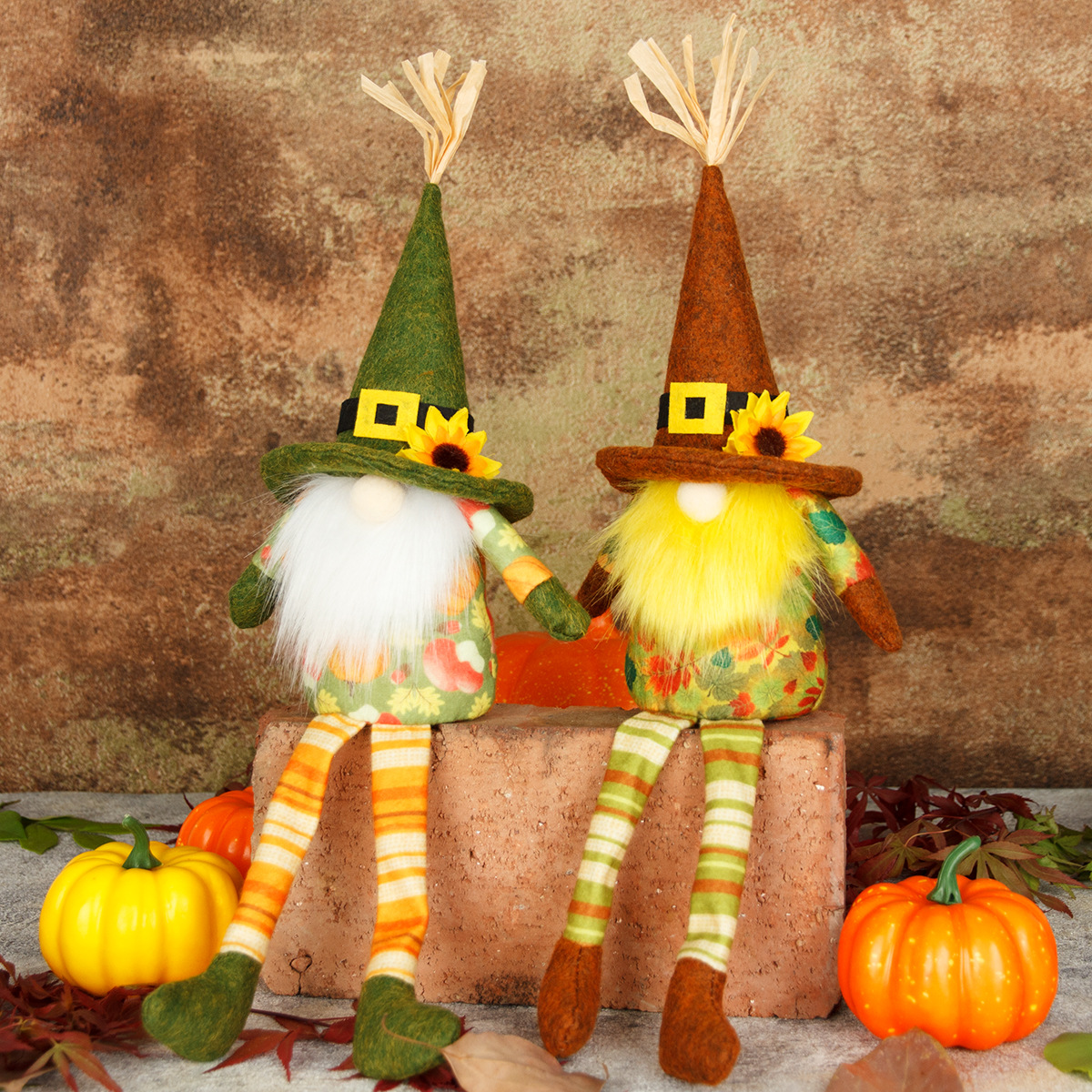 Harvest Festival Faceless Old Man Straw Hat Doll