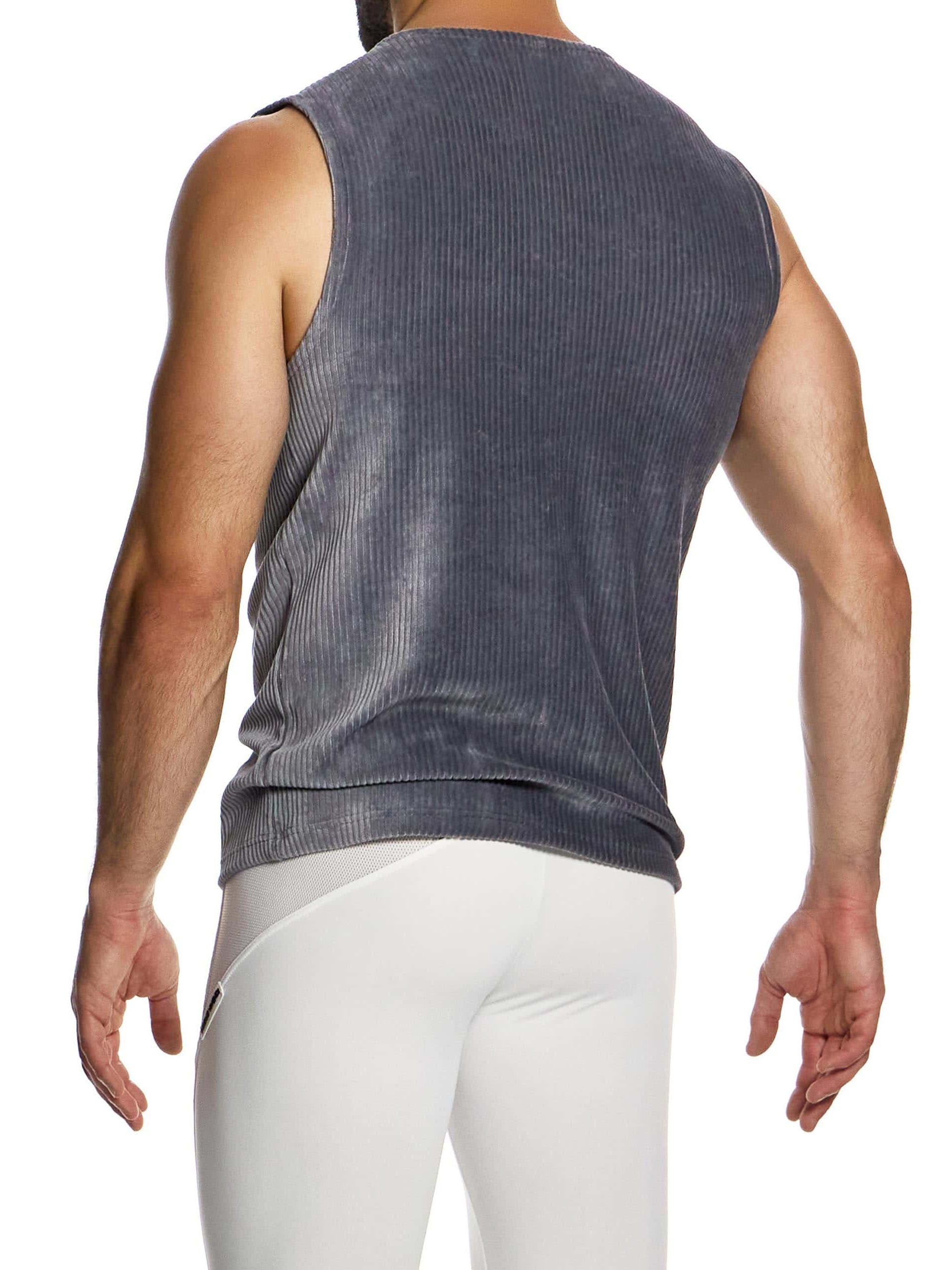 Men's Solid Corduroy Sleeveless Button Vest