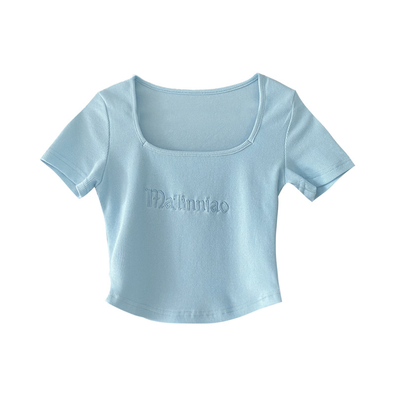 Short-sleeved High-waist Hem Slimming Top