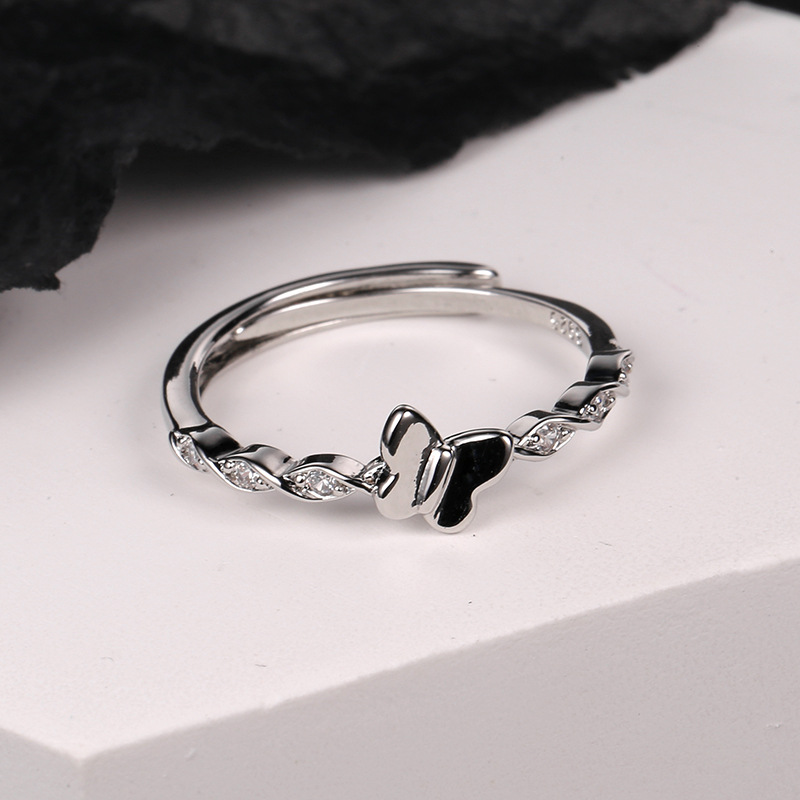 Woven Twist Butterfly Ring Female Senior