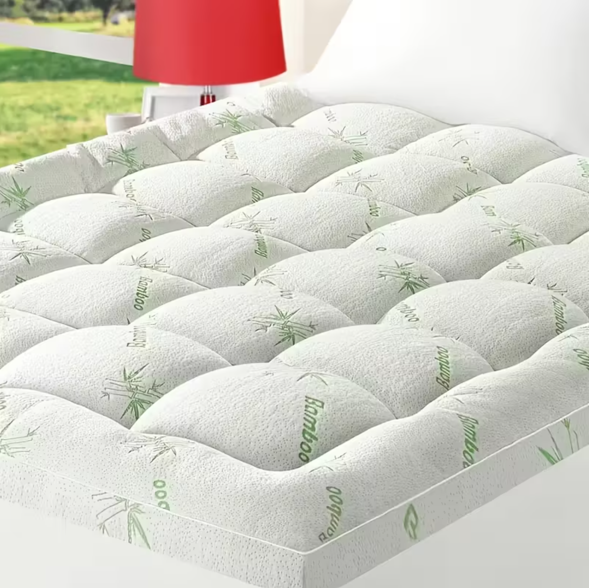 Cooling Mattress Topper - King Size Plush Pad Mattress Topper For Back Pain Relief, 8-20in Deep Pocket ,Viscose Made From Bamboo Pillow Top ,Bedroom Essentials