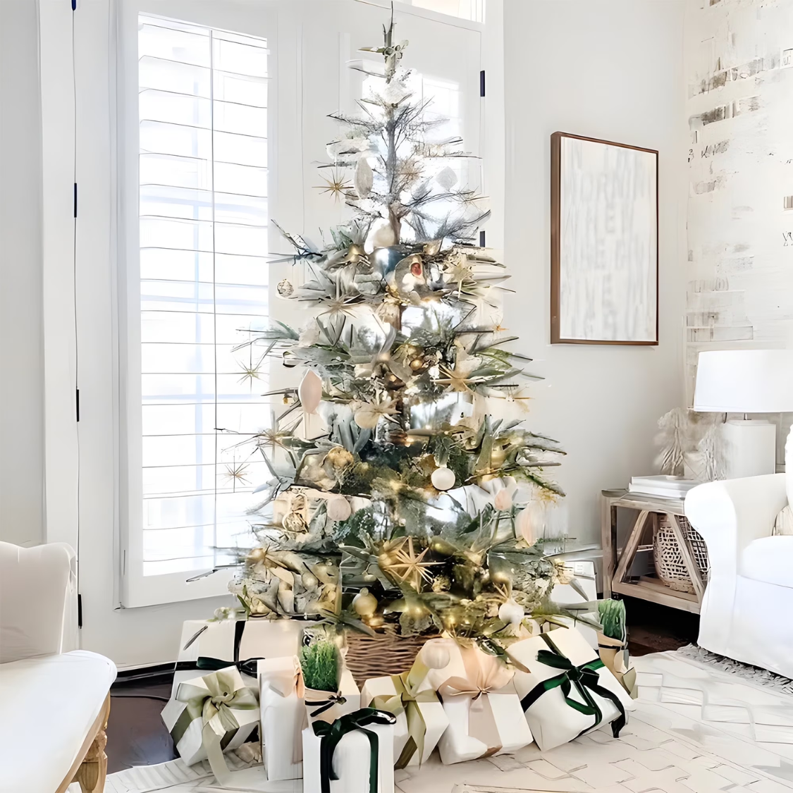 Fenbeli 7ft Unlit Aspen Fir Artificial Christmas Tree Green