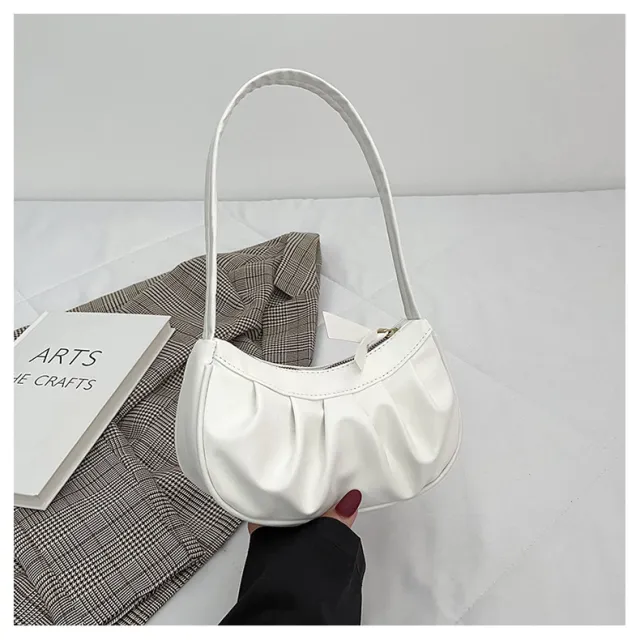 Handbag Pleated Trendy Women's Fashionable Shoulder Bag White - Shop at LoveMi