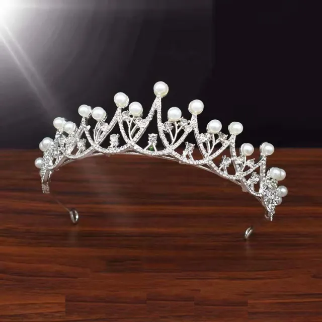 Fashion Pearl Bridal Tiara Crown Wedding Jewelry Silver - Shop at LoveMi
