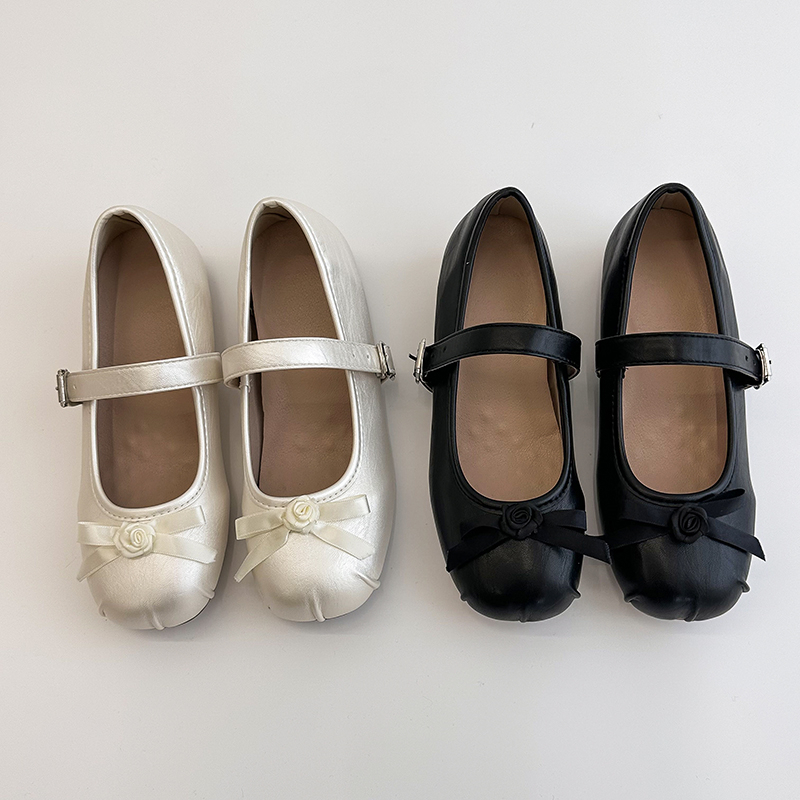 French Retro Single Strap Shallow Mouth Height Increasing Women's Bag Head Single Shoe Fashionable And Gentle Strap Ballet Mary Jane Shoes