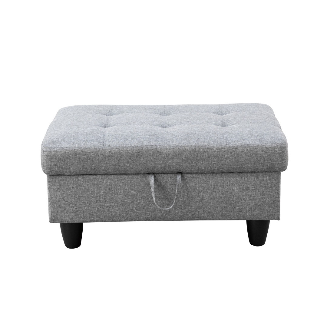 Pickup Only--Grey Linen 3-Piece Couch Living Room Sofa Set