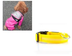 Clothes On Rainy Days Pet Poncho - Pink With Yellow - View 1