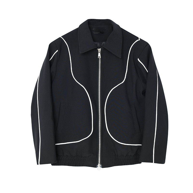 Niche Clash Of Colors Double Zipper Design Sense Jacket Men