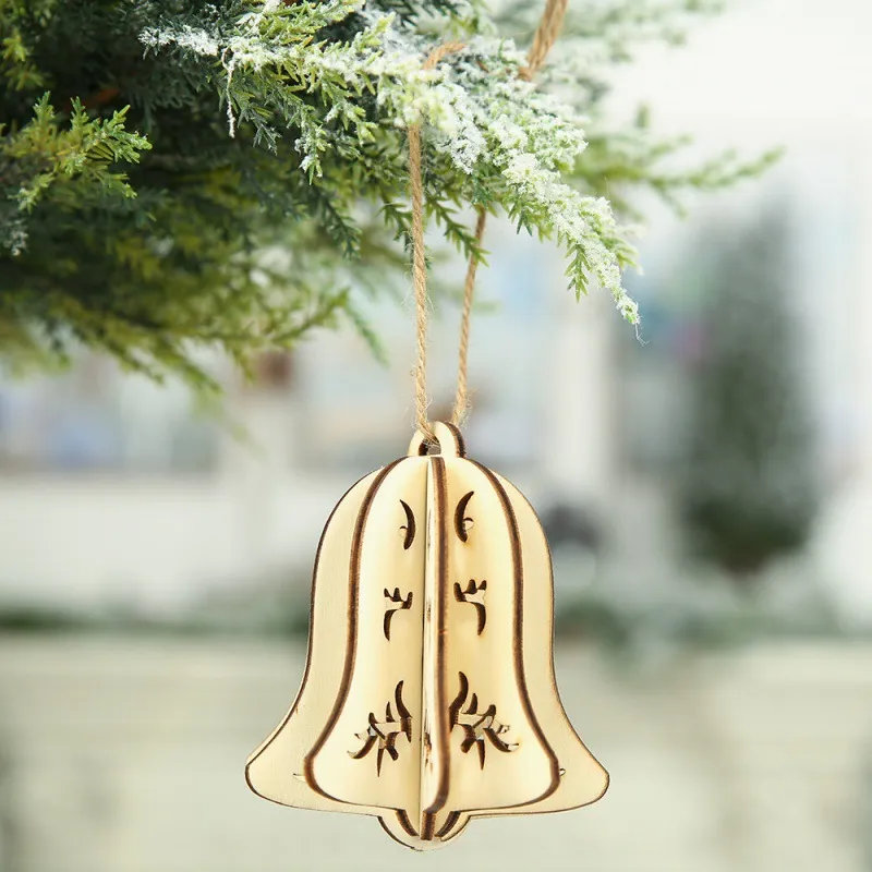 Creative Three-dimensional Wooden Five-pointed Planet Pendant - 5Pc A