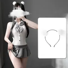 Lingerie Preppy Backless Bodysuit Set - View 1