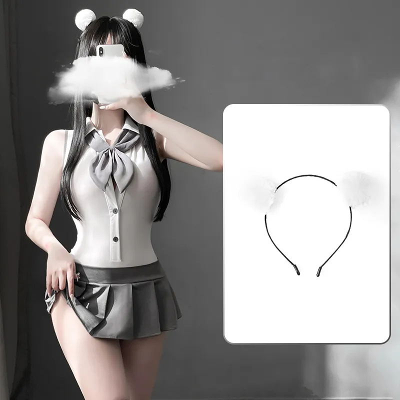 Lingerie Preppy Backless Bodysuit Set