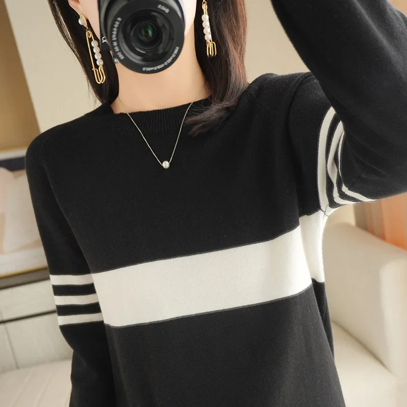 Women's Loose Colour Matching Versatile Casual Short Coat - Black