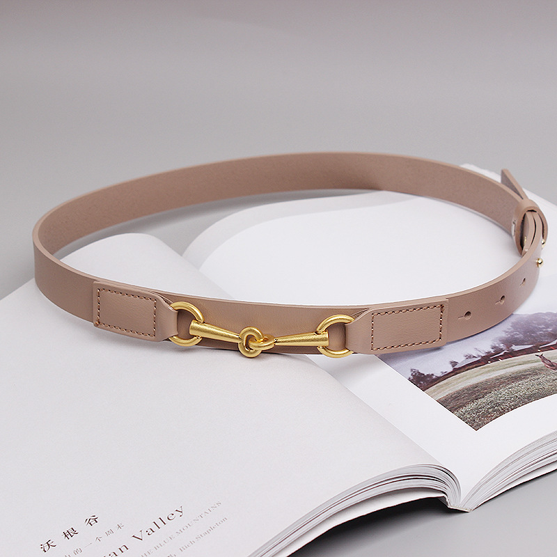 Title 10, Fashion Simple Female Cowhide Horsebit Belt