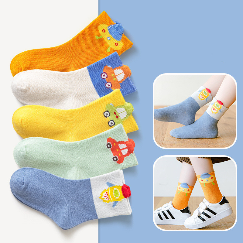 Children's Bright Color Trendy Middle Tube Casual Student Socks