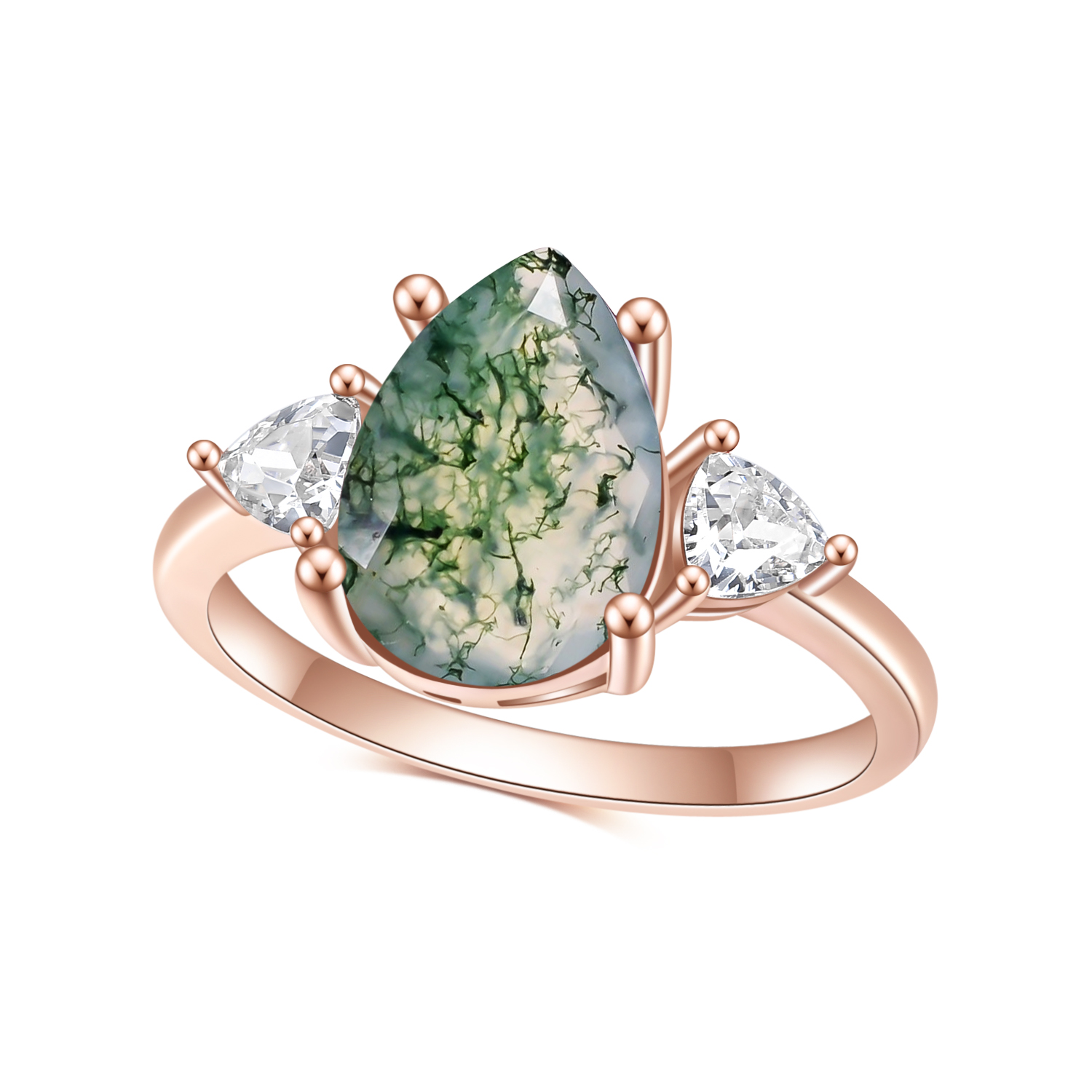 Title 6, Bague en argent sterling S925 avec plantes aqua...