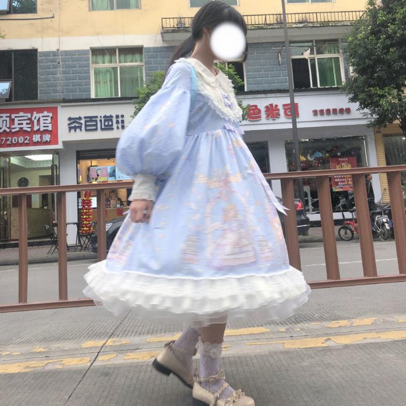 Student Cute Net Red Long Sleeve Lolita Angel Handle