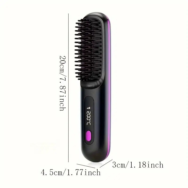 Portable Hair Straightener Brush Antiscald Hair Cordless Hair Straightener Brush 9