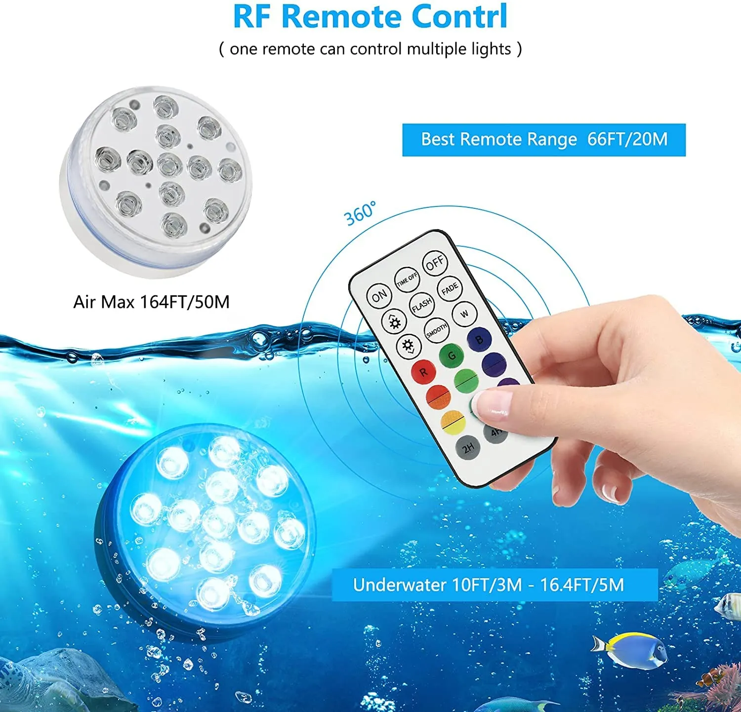 Color Changing Remote Control Diving Light – image 4
