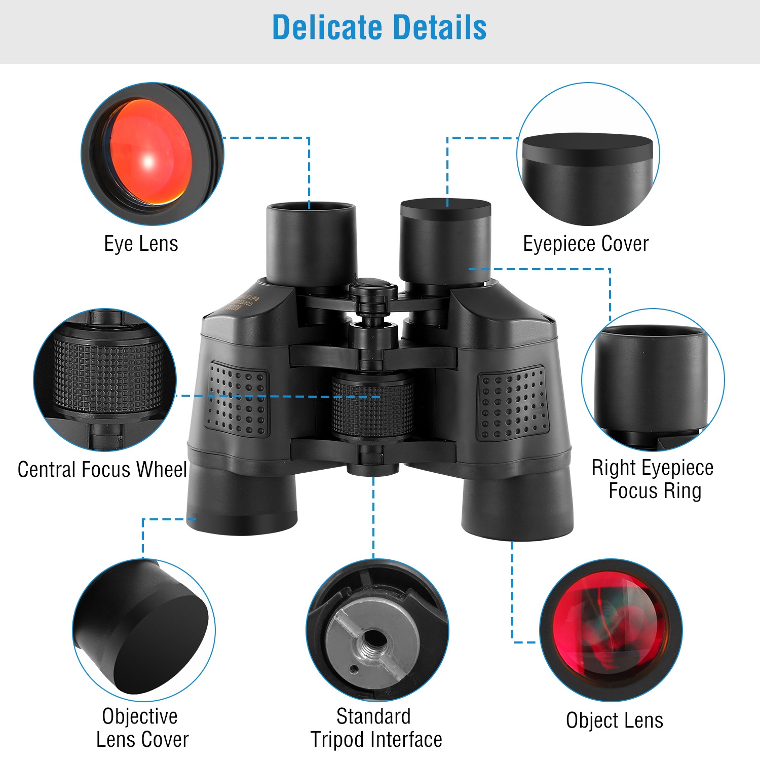 Portable HD Binoculars With FMC Lens Low Light Night Vision Telescope For Bird Watching Hunting Sports Events Concerts Adventure With Shoulder Strap Bag For Spring Summer Outdoor Adventure — foto 14