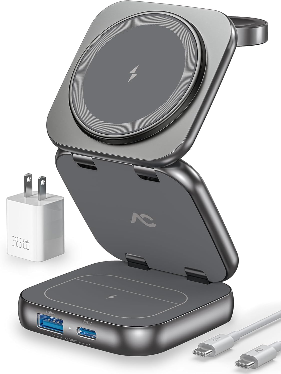 A Magnetic - Compatible Wireless Charger That Is Multifunctional, Portable, Fold