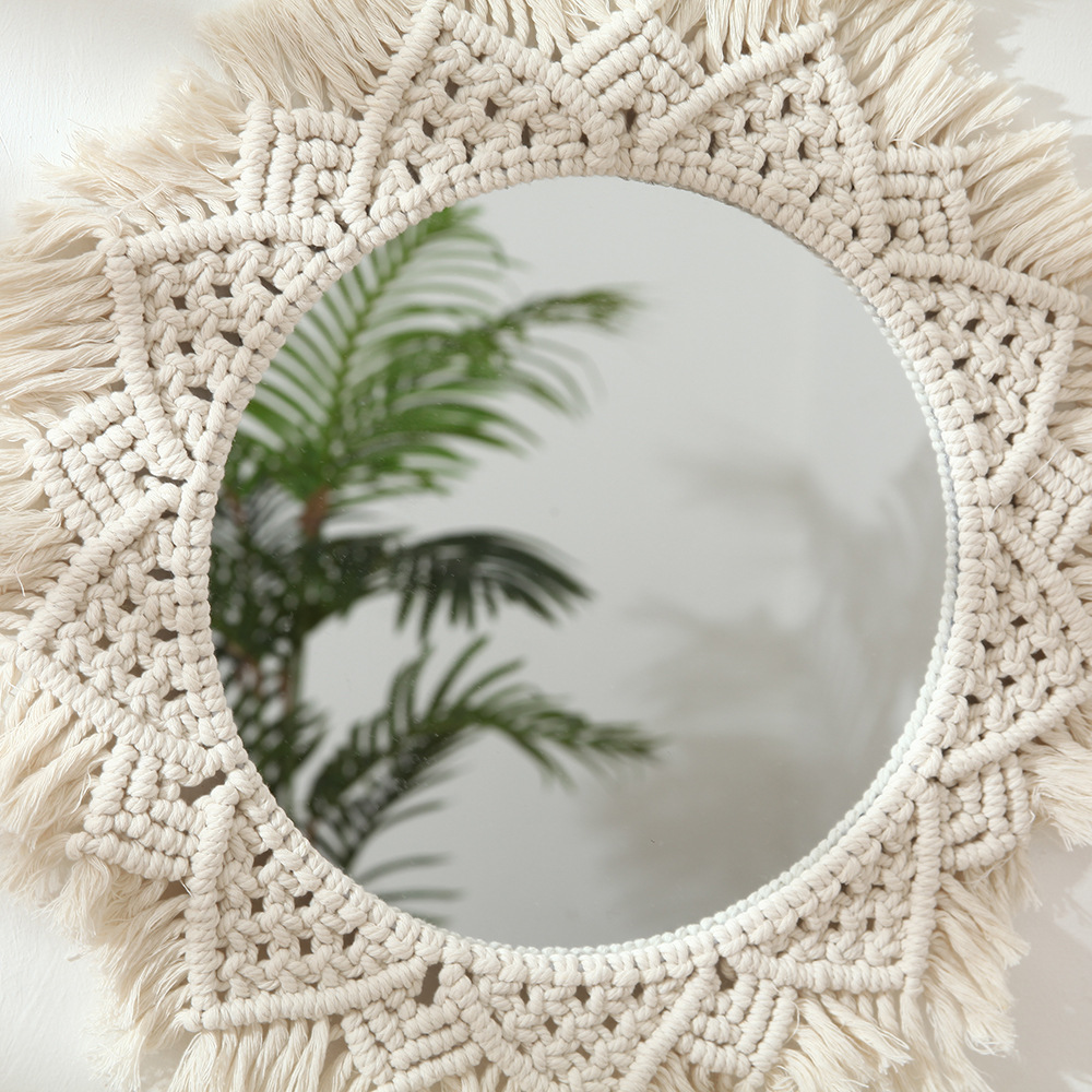 Cotton Rope Woven Mirror Handmade Tapestry Makeup