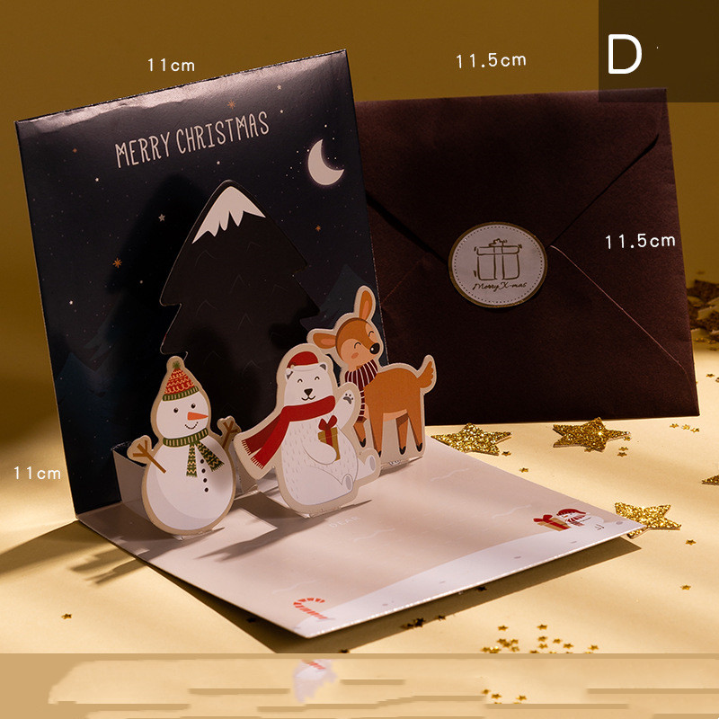 Christmas Party Creative Three-dimensional Cartoon Christmas Greeting Card