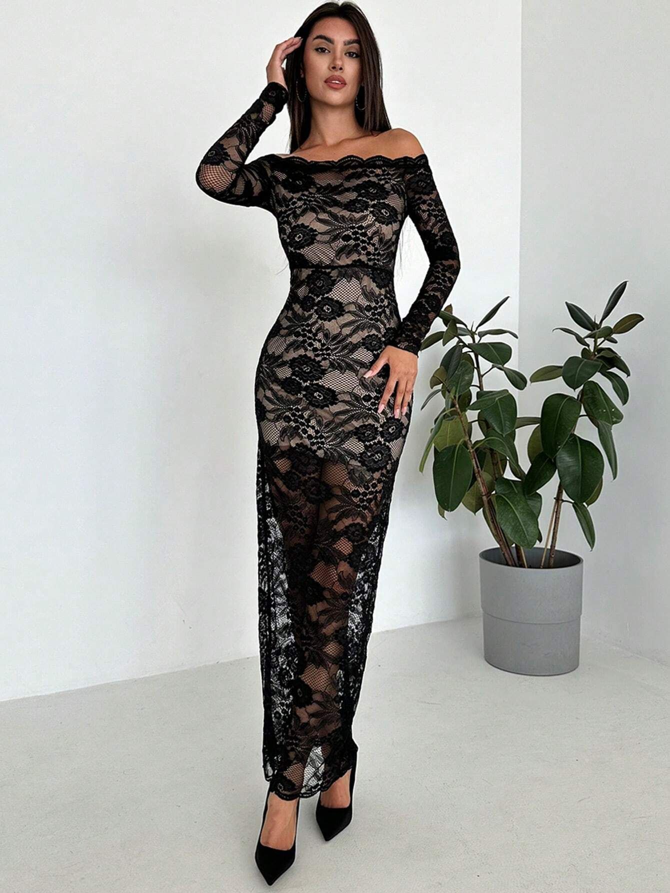 Sexy Off Shoulder Lace Maxi Dress For Women