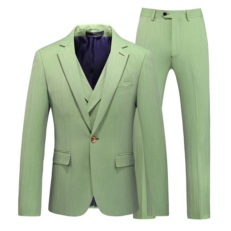 New Suit Men's Slim Three Piece Set