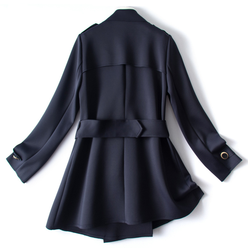 Ou Lie High-end Fashion Design Sense Solid Color Women's Windbreaker Autumn New Waist Short Coat