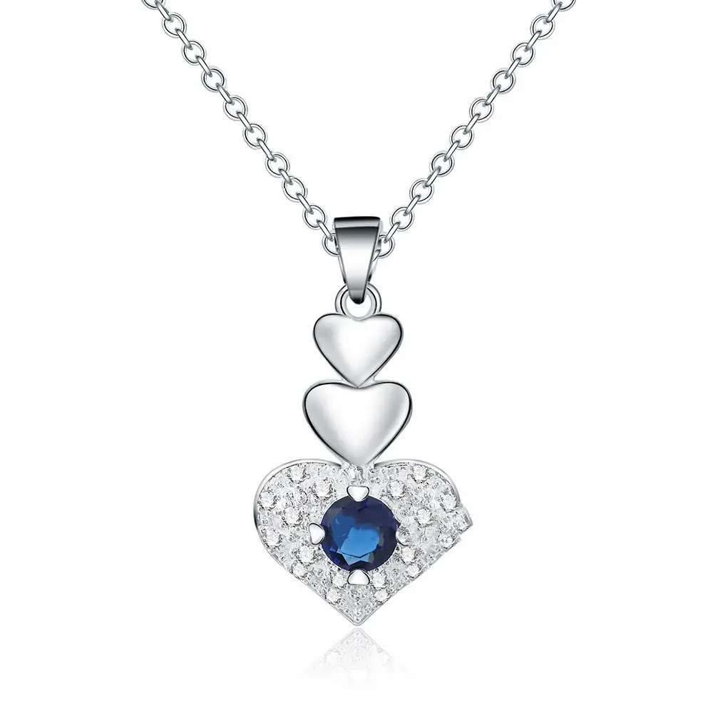 Heart Shaped Blue Zircon Stud Earrings Boutique Jewelry