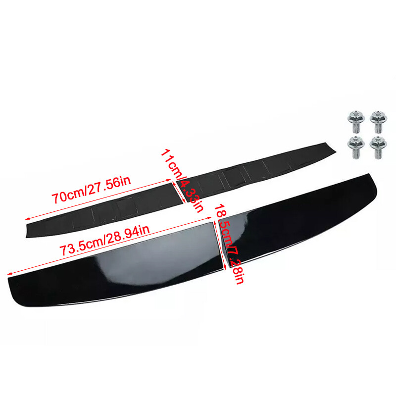 Gloss Black Rear Twin Barn Door Roof Spoiler FOR Ford Transit Custom — image 9