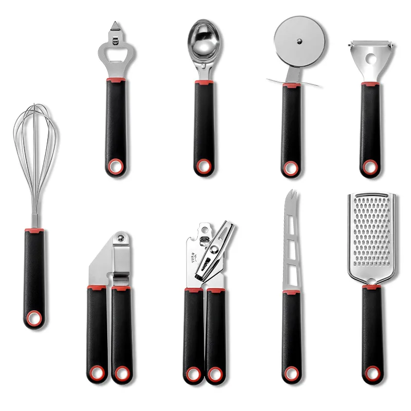 Creative Plastic Handle Stainless Steel Kitchen Utensils - Black And Red