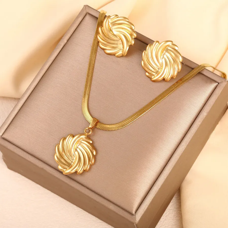 Women Bowknot 3D Puffy Heart Jewelry Set