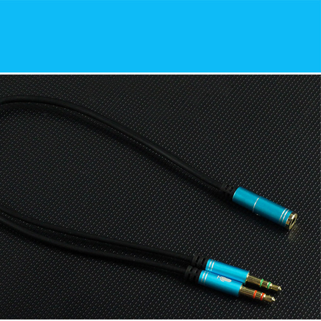 Phone Headset 3.5mm Round Connector To Desktop PC Notebook 2 In 1 Adapter Cable - Image 2