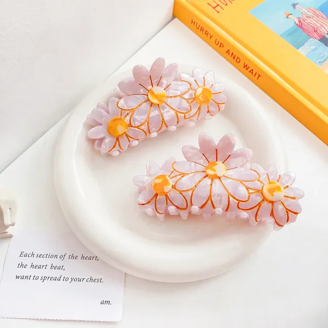 Retro Back Brain Spoon Hair Clip Daisy Flower - Shop at LoveMi