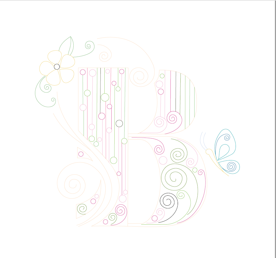 Paper Filigree Painting Kit - Letters (A style-S)