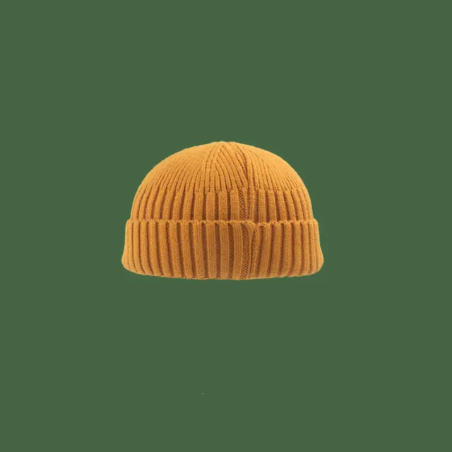 Autumn And Winter Short Dome Rogue Hat Korean Knit Yellow - Shop at LoveMi