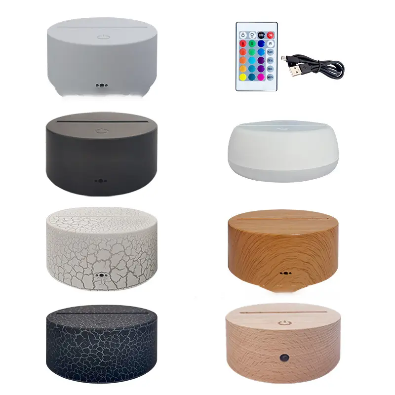 Beech Wood Grain Touch Remote Control 3D Small Night Light