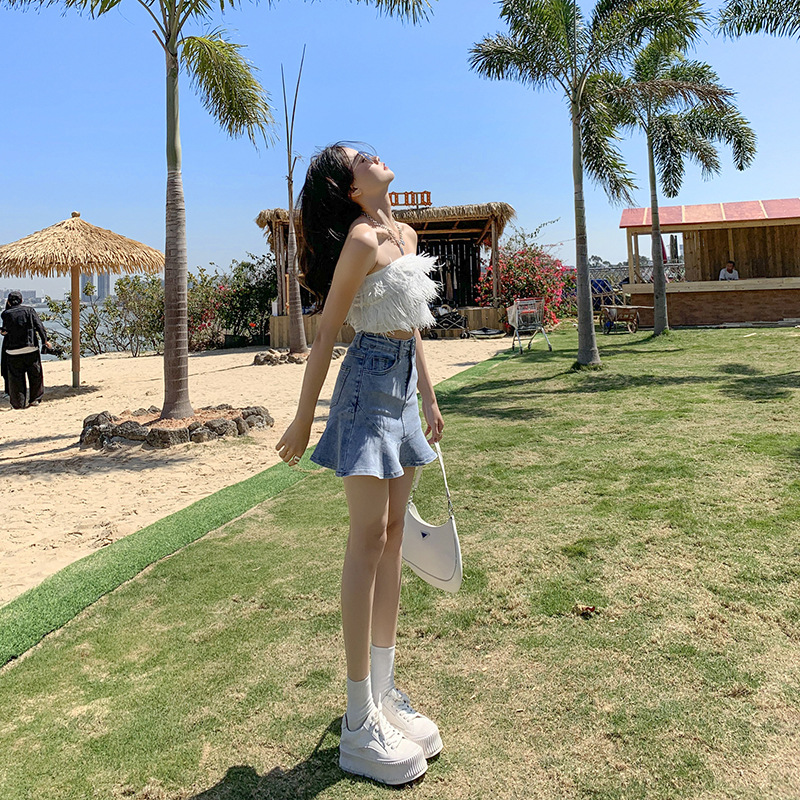 Waist Slim A-line Package Hip Fishtail Skirt