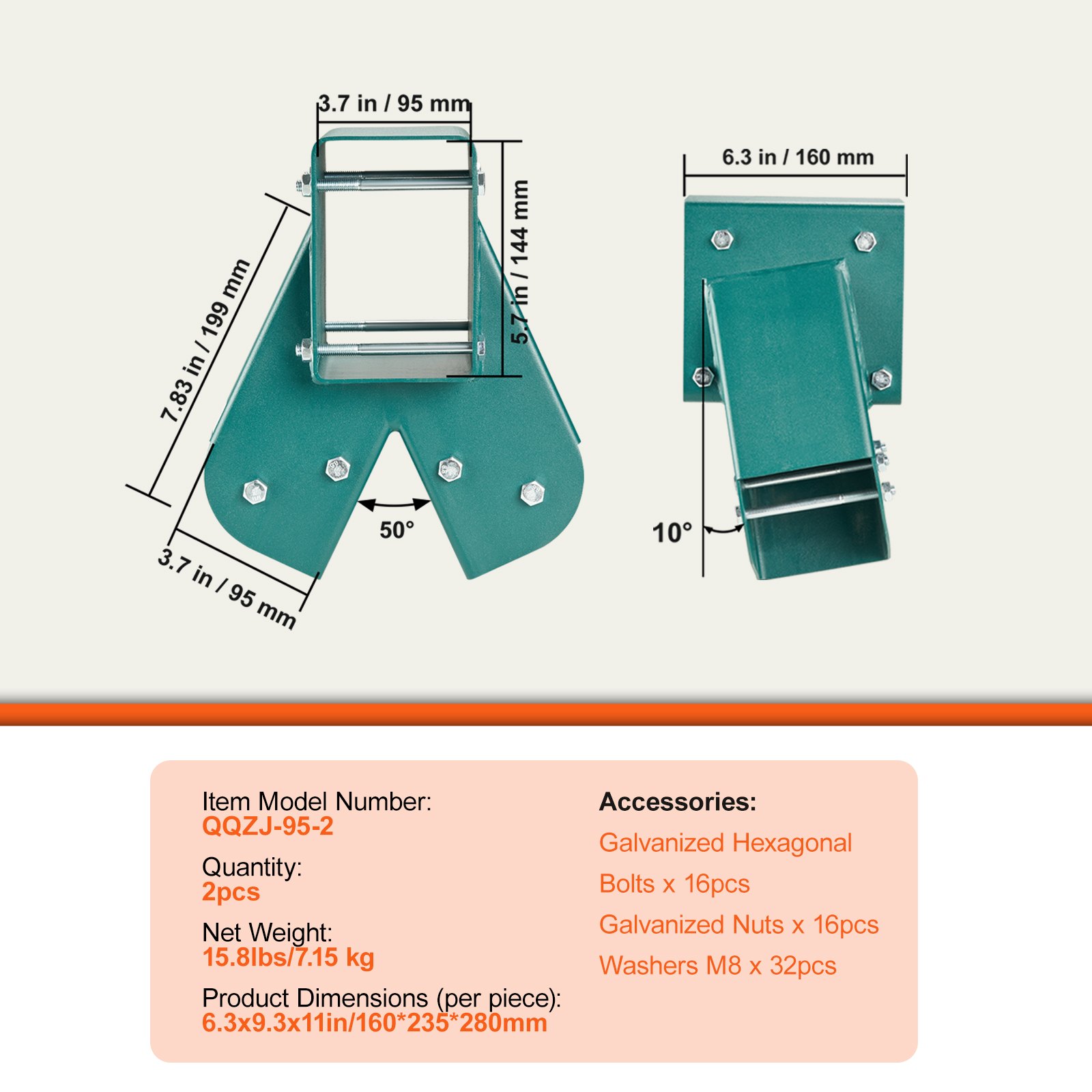 A-Frame Middle Swing Set Brackets, Heavy Duty Carbon Steel Swing Set Hardware With Mounting Hardware, DIY… image 9